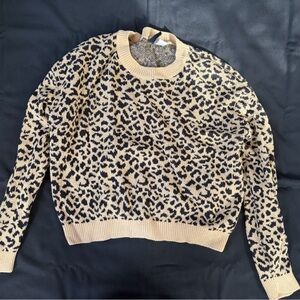 Divided Black and Tan Animal Print Turtleneck Sweater